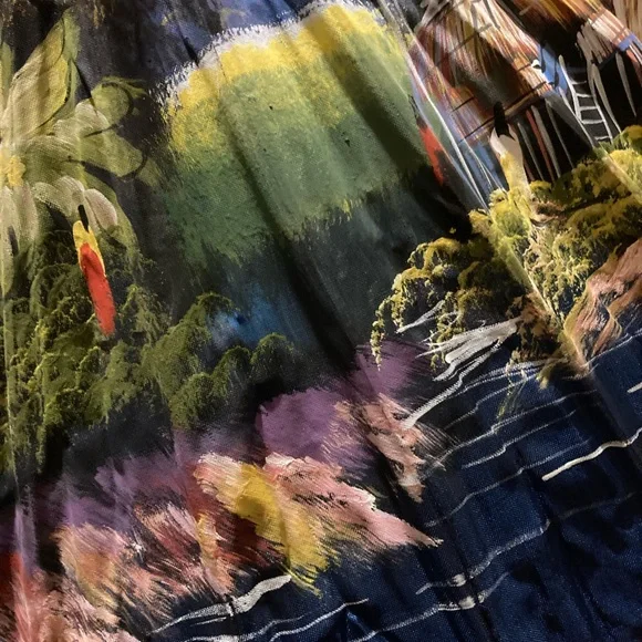 Silk Thai blue parasol/umbrella - Picture 7 of 16